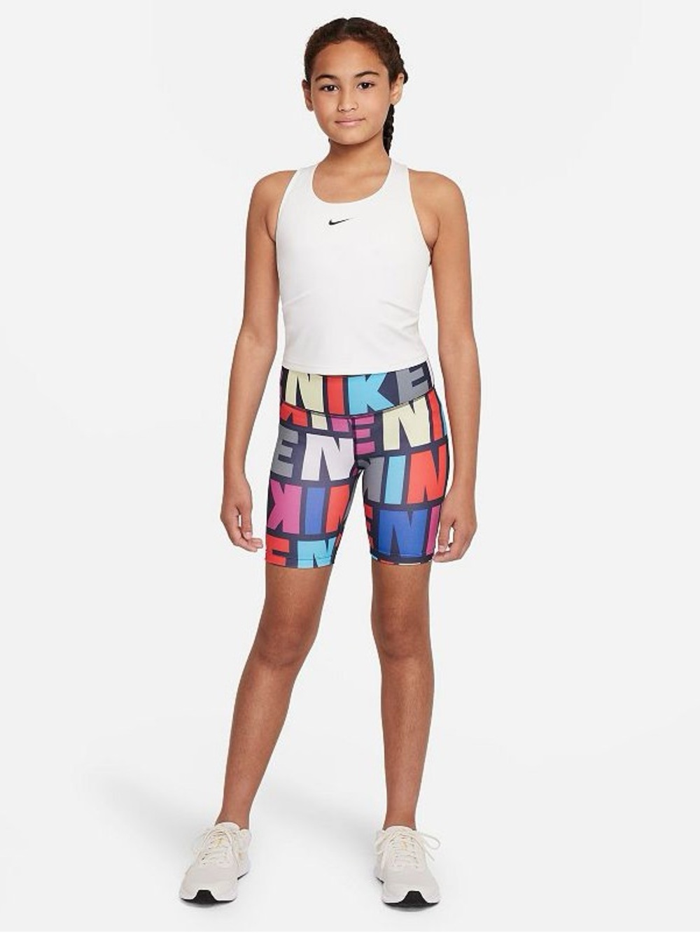 Nike Girls Dri-Fit One Bike Shorts Size Medium Running Workout colorful